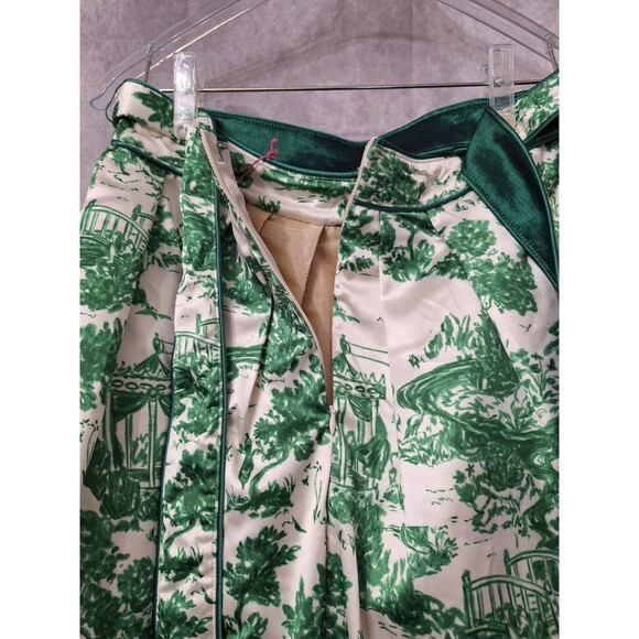 Lake Lady Graphic Print Circle Skirt Sz Small Pocket Oriental Derby Formal Party - Picture 12 of 13